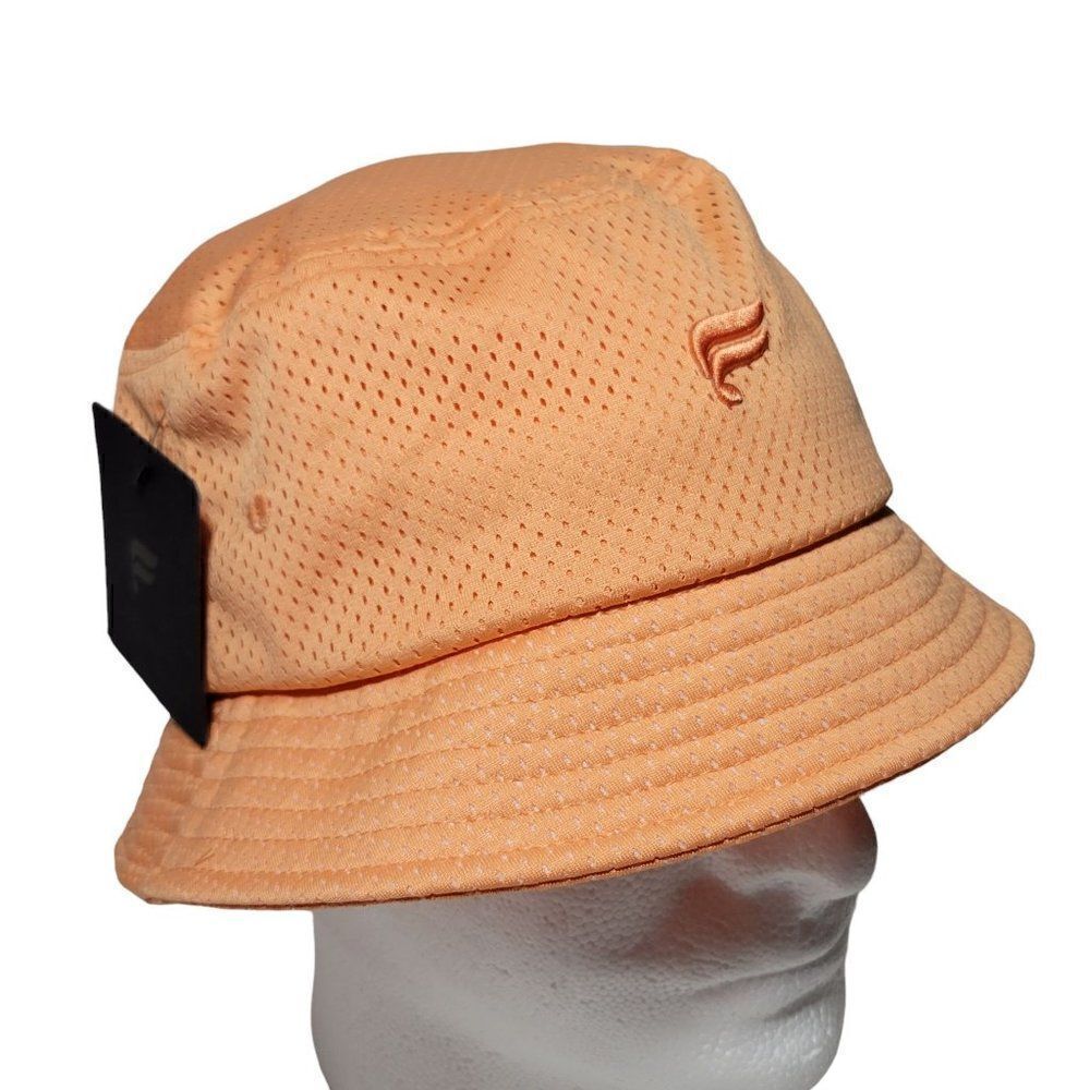 Fabletics Mesh Bucket Hat OS Orange Breathable Lightweight Packable Outdoors NEW